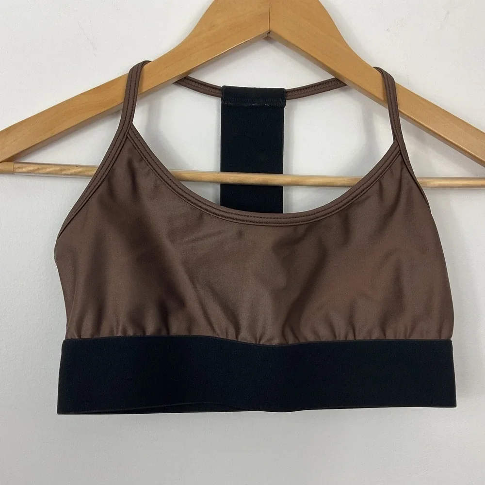 Noli Yoga T-Back Liquid Studio Sports Bra Womens Size Small